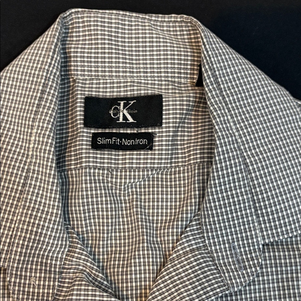 Calvin Klein Men's Gingham Shirt - Black and White